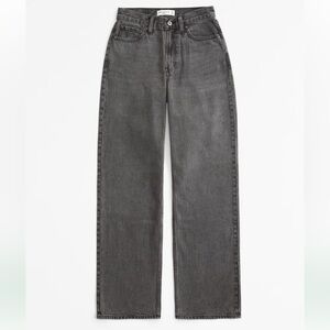 Abercrombie Loose High Rise Jeans Dark Grey